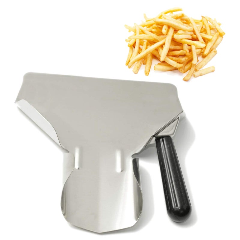 MGGi Stainless Steel French Fry Bagger Scoop Chip Popcorn Bagger Ice Candy Snacks Desserts Scooper, Right Handle - Image 1